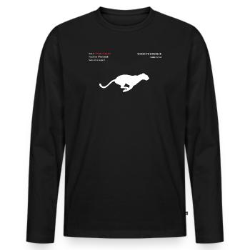 Amu Leopard - Men's Premium Organic Long Sleeve Shirt - black - Front - Nico (187cm)