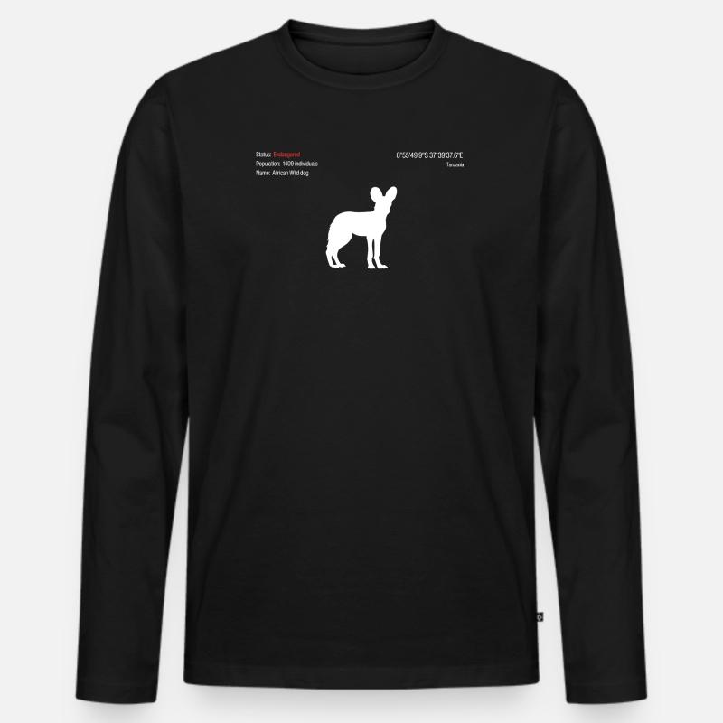 Hund - Männer Premium Bio Langarmshirt - Schwarz