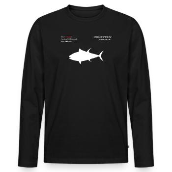 Tuna - Men's Premium Organic Long Sleeve Shirt - black - Front - Nico (187cm)