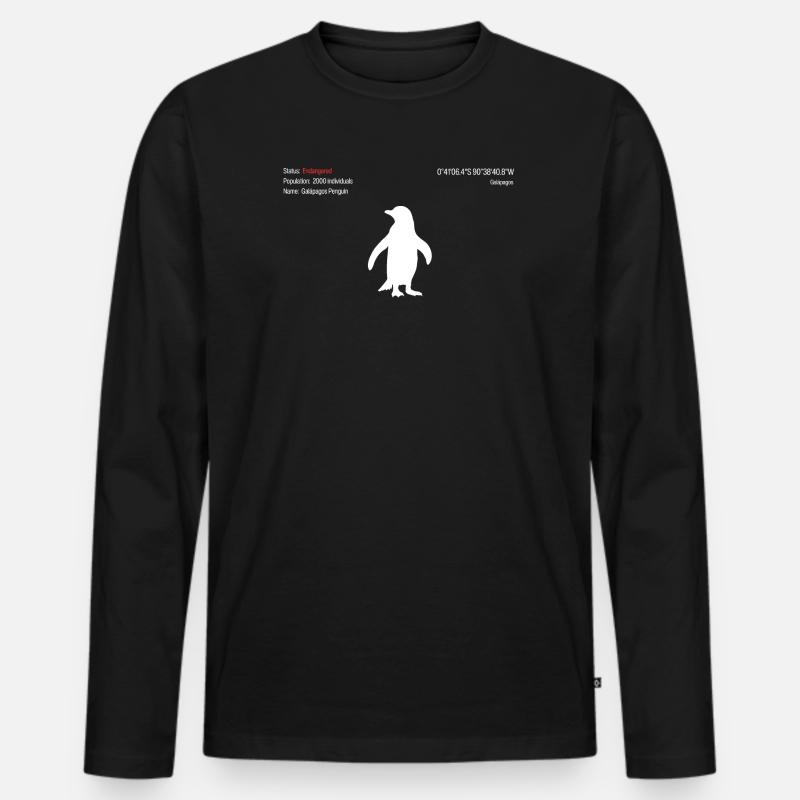 Pinguin - Männer Premium Bio Langarmshirt - Schwarz