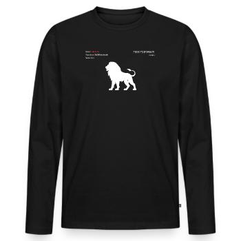 Löwe - Männer Premium Bio Langarmshirt - Schwarz - Vorne - Nico (187cm)