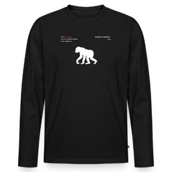 Schimpanse - Männer Premium Bio Langarmshirt - Schwarz - Vorne - Nico (187cm)