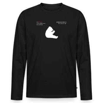 Panda - Männer Premium Bio Langarmshirt - Schwarz - Vorne - Nico (187cm)