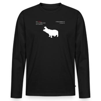 Hippopotame - T-shirt manches longues Premium bio Homme - noir - Devant - Nico (187cm)