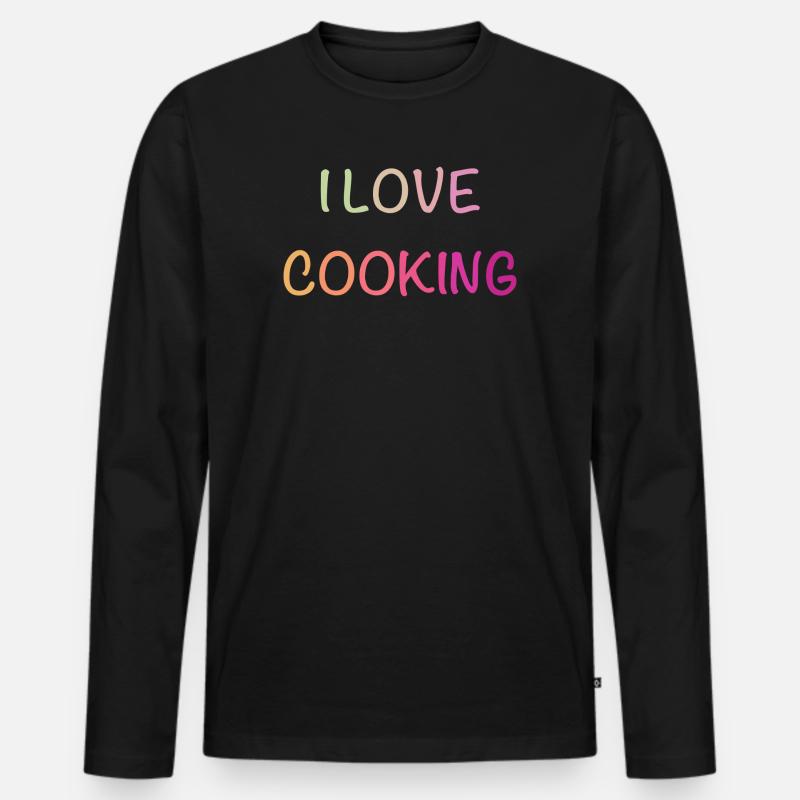 Pastell-Liebe Kochen Shirt - Männer Premium Bio Langarmshirt - Schwarz