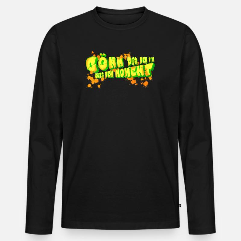 Neon Graffiti Schriftzug Kunst - Männer Premium Bio Langarmshirt - Schwarz