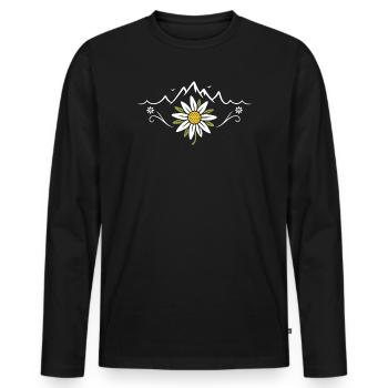 Edelweiss Berge - Volksfest Natur Design - T-shirt manches longues Premium bio Homme - noir - Devant - Nico (187cm)