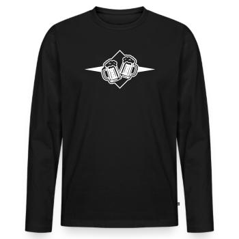 Chope à bière Icône de la bière - T-shirt manches longues Premium bio Homme - noir - Devant - Nico (187cm)