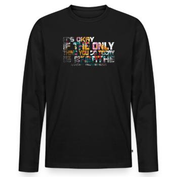 Ce n’est pas grave si la seule chose est l’haleine - T-shirt manches longues Premium bio Homme - noir - Devant - Nico (187cm)