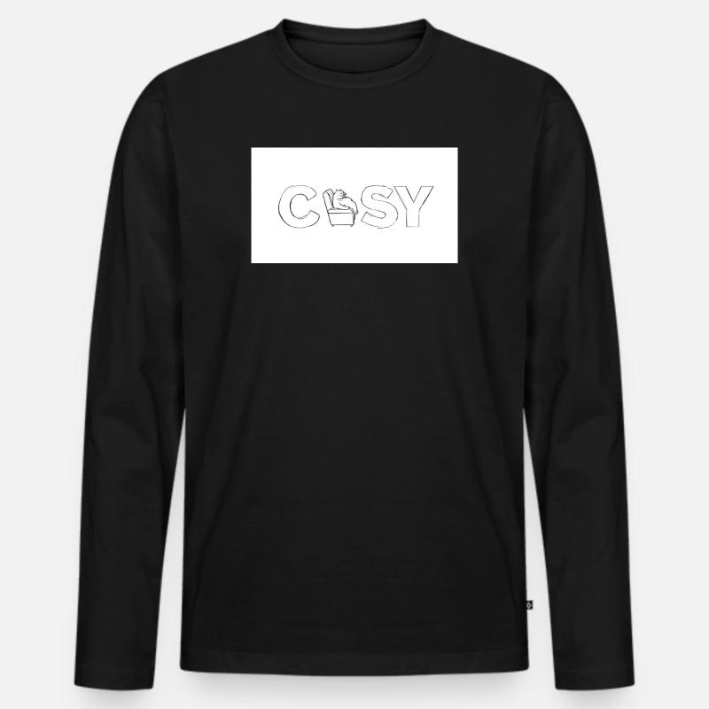 Cozy Relaxation Katzen Illustration - Männer Premium Bio Langarmshirt - Schwarz