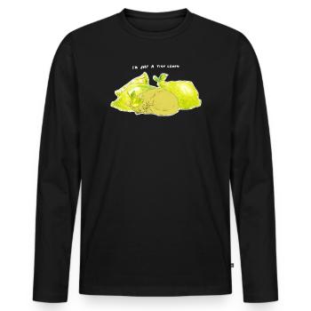 NUR EINE WINZIGE ZITRONE - Männer Premium Bio Langarmshirt - Schwarz - Vorne - Nico (187cm)