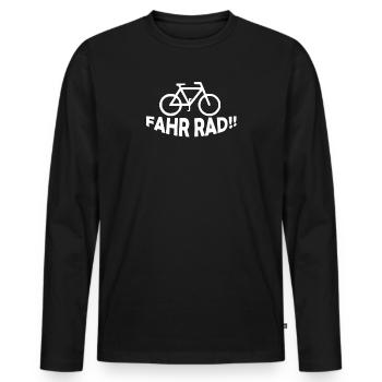 BIKE - Men's Premium Organic Long Sleeve Shirt - black - Front - Nico (187cm)