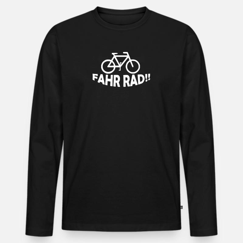 FAHR RAD - Männer Premium Bio Langarmshirt - Schwarz
