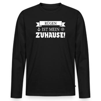 Île de Rügen, falaises de craie et mer Baltique - Küsten Design - T-shirt manches longues Premium bio Homme - noir - Devant - Nico (187cm)
