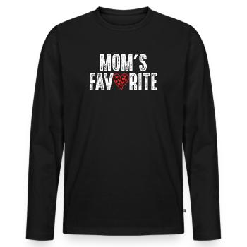 Mamas Liebling - Männer Premium Bio Langarmshirt - Schwarz - Vorne - Nico (187cm)