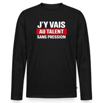Soit j'ai raison soit tu as tort cadeau drôle  - T-shirt manches longues Premium bio Homme - noir - Devant - Nico (187cm)