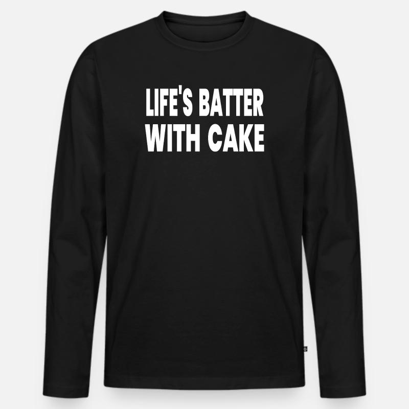 Kuchen - Männer Premium Bio Langarmshirt - Schwarz