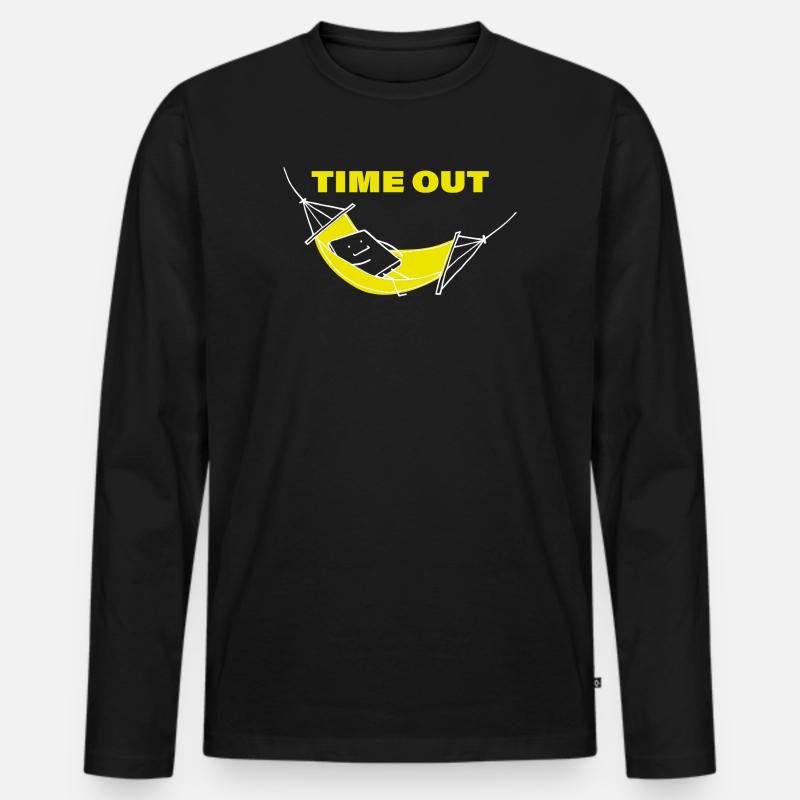 TIME OUT - Männer Premium Bio Langarmshirt - Schwarz