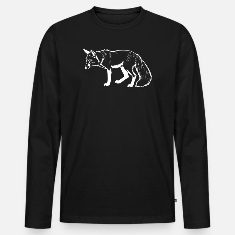 Fuchs - Männer Premium Bio Langarmshirt - Schwarz