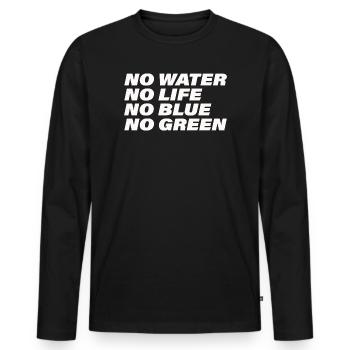 WATER - Männer Premium Bio Langarmshirt - Schwarz - Vorne - Nico (187cm)