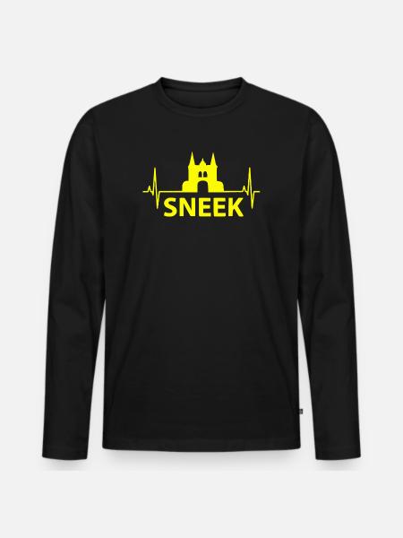 Sneek Heartbeat, Friesland Fan - Men's Premium Organic Long Sleeve Shirt - black