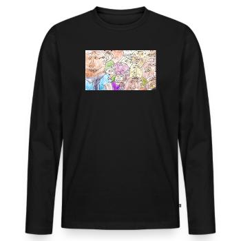 Sea of Faces Collage: Colorful Diversity - Men's Premium Organic Long Sleeve Shirt - black - Front - Nico (187cm)