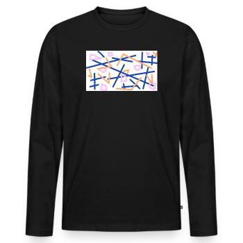 La vie confuse - T-shirt manches longues Premium bio Homme - noir - Devant - Nico (187cm)