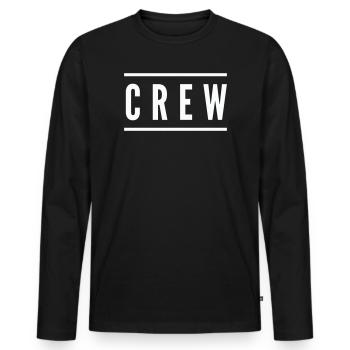 crew_linie- - T-shirt manches longues Premium bio Homme - noir - Devant - Nico (187cm)
