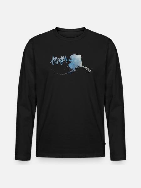 Alaska - Männer Premium Bio Langarmshirt - Schwarz