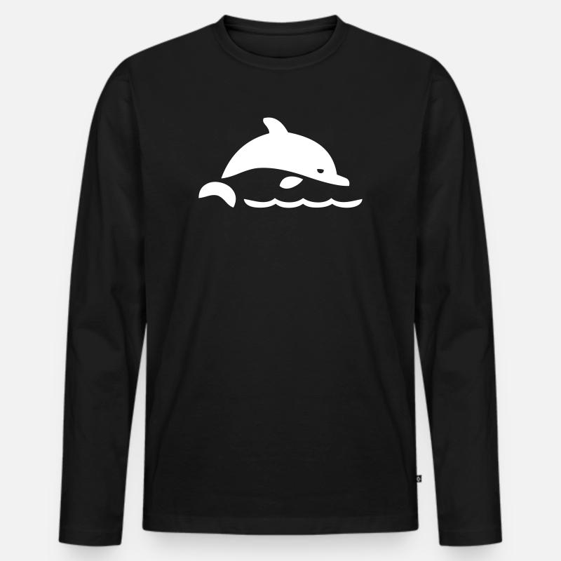 Ein Delfin - Männer Premium Bio Langarmshirt - Schwarz