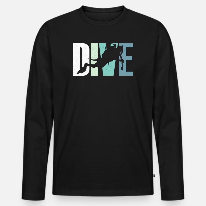 Tauchen Taucher - Männer Premium Bio Langarmshirt - Schwarz