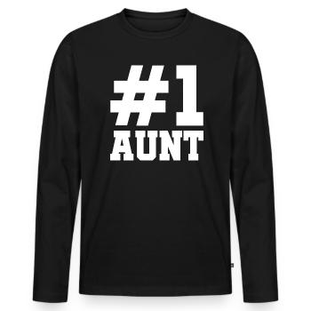 The Best Aunt in the World - Aunt - Aunts - Cool - Men's Premium Organic Long Sleeve Shirt - black - Front - Nico (187cm)