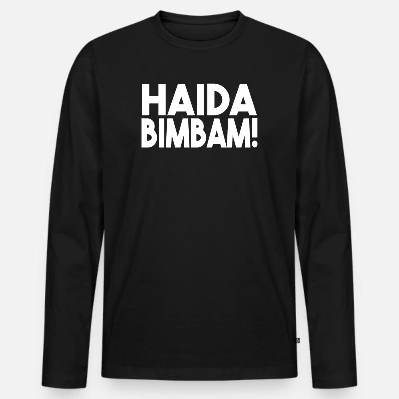 Haida Bimbam - Männer Premium Bio Langarmshirt - Schwarz