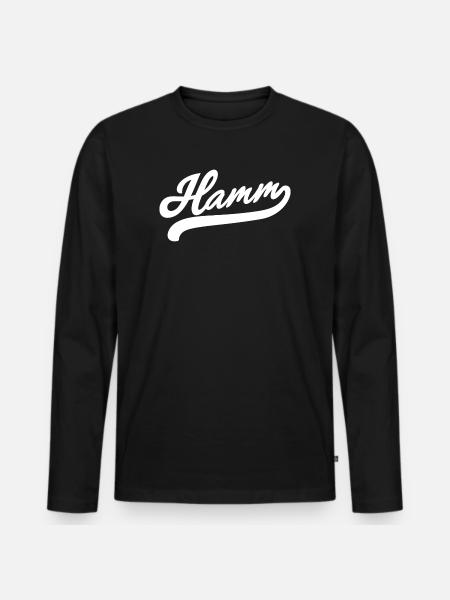 Hamm Retro - Men's Premium Organic Long Sleeve Shirt - black