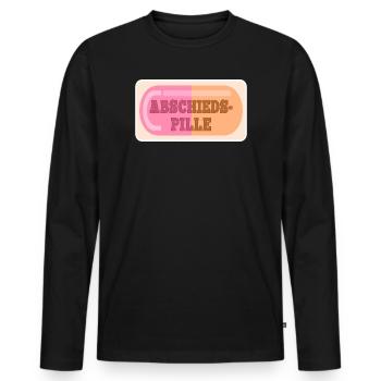ABSCHIEDSPILLE ABSCHIED - Männer Premium Bio Langarmshirt - Schwarz - Vorne - Nico (187cm)