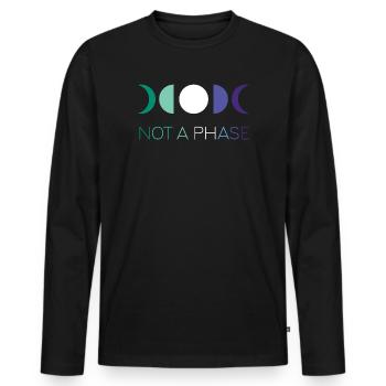 LGBTQ Pride Month - Not a Phase - Gays - Men's Premium Organic Long Sleeve Shirt - black - Front - Nico (187cm)