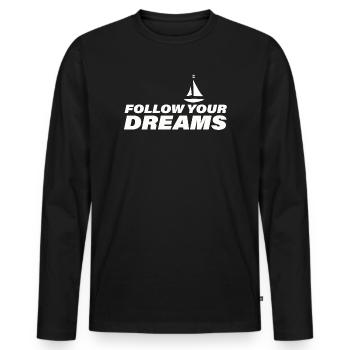 SUIVEZ VOS RÊVES - T-shirt manches longues Premium bio Homme - noir - Devant - Nico (187cm)