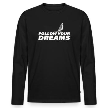 SUIVEZ VOS RÊVES - T-shirt manches longues Premium bio Homme - noir - Devant - Nico (187cm)
