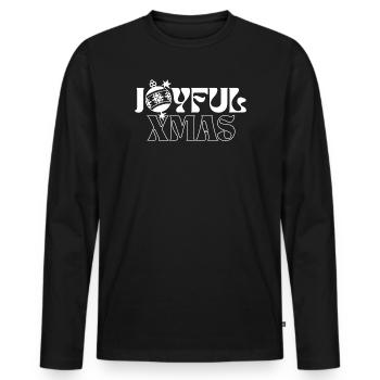 Festive Christmas Joy Graphic Design - Men's Premium Organic Long Sleeve Shirt - black - Front - Nico (187cm)