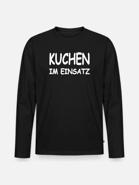 Kuchen - Männer Premium Bio Langarmshirt - Schwarz