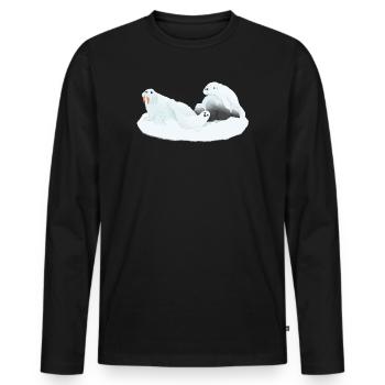 Conférences Tazz | Phoques endormis de l’Arctique - T-shirt manches longues Premium bio Homme - noir - Devant - Nico (187cm)