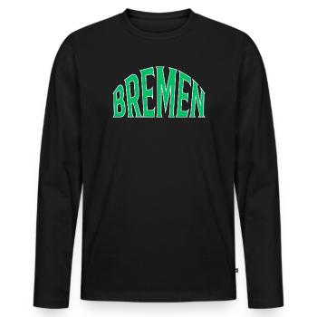 Brême - T-shirt manches longues Premium bio Homme - noir - Devant - Nico (187cm)