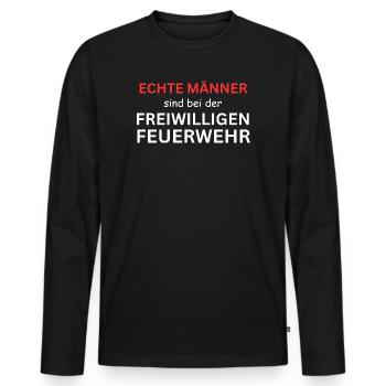 De vrais hommes conduisant l’agriculture - Trak drôle - T-shirt manches longues Premium bio Homme - noir - Devant - Nico (187cm)