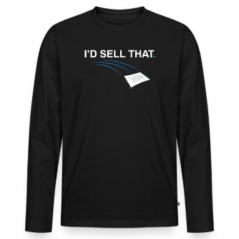 Je vendrais ce Drôle d’agent immobilier - T-shirt manches longues Premium bio Homme - noir - Devant - Nico (187cm)