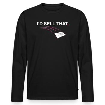 Je vendrais ce Drôle d’agent immobilier - T-shirt manches longues Premium bio Homme - noir - Devant - Nico (187cm)