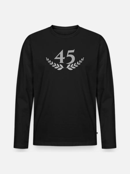 45 - Men's Premium Organic Long Sleeve Shirt - black