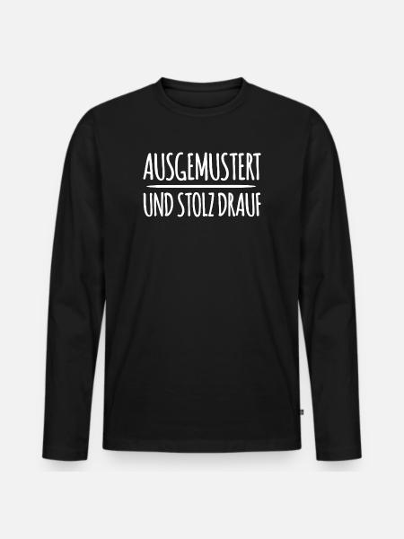 Ausgemustert Gegen Krieg - Männer Premium Bio Langarmshirt - Schwarz