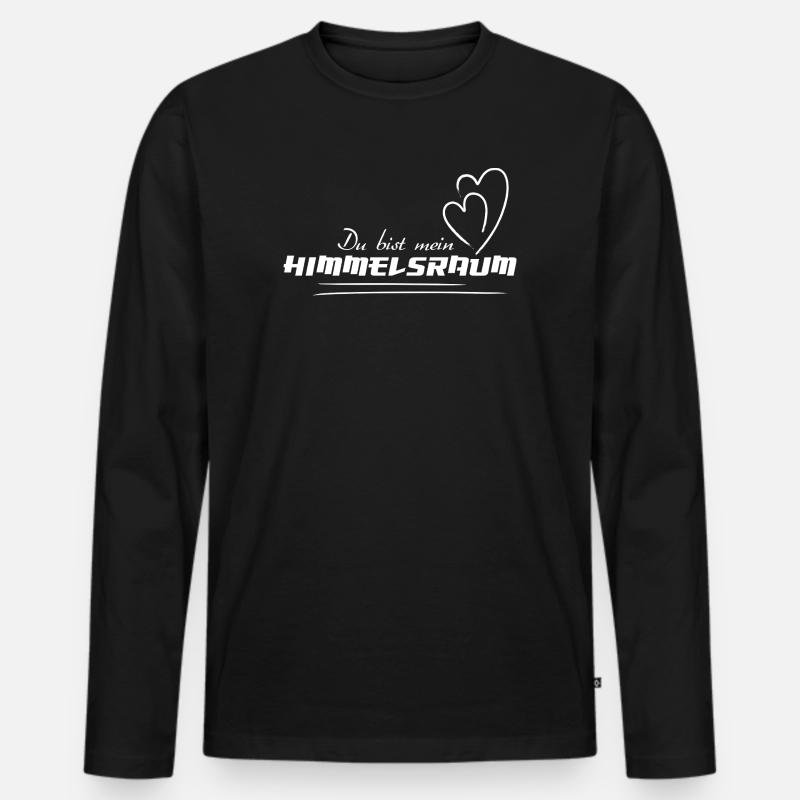 HIMMELSRAUM – Spirituelles Statement Mode - Männer Premium Bio Langarmshirt - Schwarz