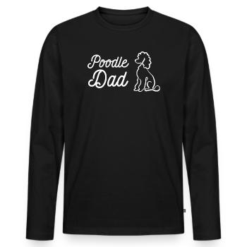 Poodle Dad Silhouette Portrait - Men's Premium Organic Long Sleeve Shirt - black - Front - Nico (187cm)