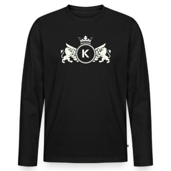 Couronne des armoiries du cercle K - T-shirt manches longues Premium bio Homme - noir - Devant - Nico (187cm)